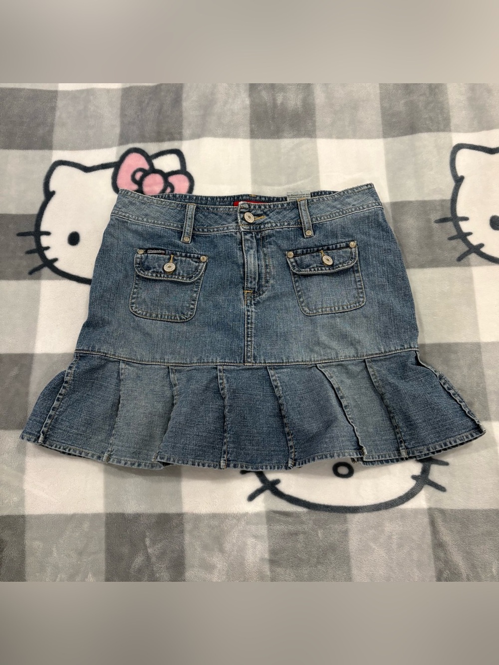 Vintage Unionbay Y2K Denim Pleated Mini Skirt